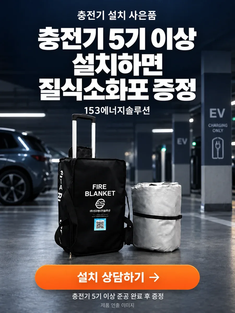 충전기 5기 이상 설치 시 153에너지솔루션 질식소화포 증정